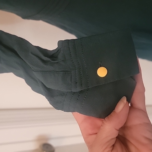 Boden Ashbourne Green Below Knee Long Sleeve Button Down Dress Size 10P, EUC - Picture 3 of 11